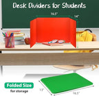 24 Pcs Colorful Desk Dividers for Students, Waterproof Durable Plastic Testing Dividers Privacy Folders for classroom, Easy to Clean, Desk Privacy Panel Classroom Shield Folder Boards Teacher Supplies - Image 2