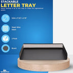 1InTheOffice Side Load Letter Tray Stackable, Black Mesh Tray Legal Size, "2 Pack" - Image 2
