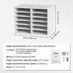 VEVOR Literature Organizers, 12 Compartments Office Mailbox with Adjustable Shelves, Wood Literature Sorter 20.4x12x16.1 inches for Office, Home, Classroom, Mailrooms Organization, EPA Certified White - Image 3