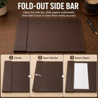 Leather Desk Pad with Side Rails, Paper Holder and Desk Protector,Ideal Ideal for Writing, organizing, and safeguarding desks at Home or Office in Style - Image 3