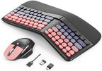 Ergonomic Wireless Keyboard Mouse, Mechanical Gaming Set with Wrist Rest by Unknown