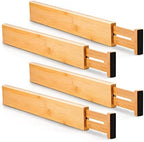 Utoplike 4 Pcs Bamboo Kitchen Drawer Dividers, Large Drawers Organizers by Utoplike