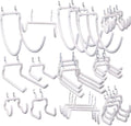 KINOMI 24 Pack Pegboard Hooks Heavy Duty Tool Hooks Peg Board Drill Holder Power Tool Holder Tool Hangers Peg Board Accessories and Hooks for Tools, Power Drills, Art and Craft Supplies etc (White) by KINOMI