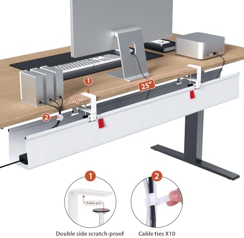 Univivi No Drill Under Desk Cable Management Tray, 48 inch Cable Management - Image 3