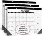 Desk Calendar 2026-2027-3 Pack-18-Month Calendar 2026-2027 (July 2026 - Dec 2027), 17" x 12" with Thick 120g Paper for Home & Office by OLUPAND