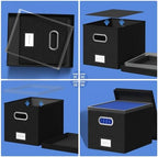 File Organizer Box - File Boxes for Hanging Files with Lid Set of 4 Decorative Hanging Folders Organizer with One-Piece Plastic Frame Slides (Black, 13.2 * 10.1 * 10.1in(4Pack)) - Image 6