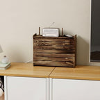 Wooden WiFi Router Storage Box Hider Shelf, Decorative Projector Box Hider Rack Countertop, for Cable, Modem, Internet, Router Power Cover Storage Organizer Cabinet Wall Mounted, Brown - Image 5