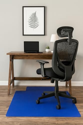 Rhino Mats, Rhino Hide Chair Mat (Lip Option), Office Computer Chair Mat for Hardwood, Tile, Laminate, Concrete and Vinyl Floors, Anti-Slip (Blue, 45”x53”-Rectangle) by RancoIndustriesInc