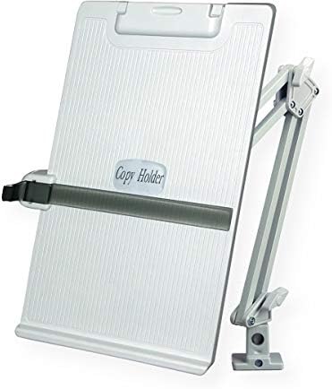 Aidata CH012A Metal Arm Copy Holder, Adjustable Viewing Angles, Flexible Metal Arm with Desk Clamp, Sturdy Plastic Pad, Attachable to Desks up to 1.75" Thickness, Metal Arm Extends up to 20" by Aidata