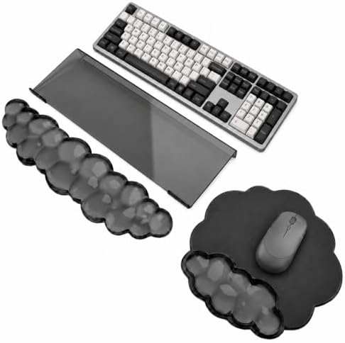 Keyboard Stand with Wrist Rest and Mouse Pad, Acrylic Keyboard Riser, Black by Telihao