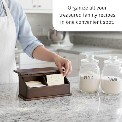 DutchCrafters Solid Brown Maple Wood Double Recipe Card Holder for Baking, Cooking - Kitchen Decor & Organization Box, Holds 4x6 or 3x5 Cards - Amish Made in USA (Earthtone) - Image 5