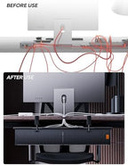 27" No Drill Under Desk Cable Management Tray (Black) - Image 4