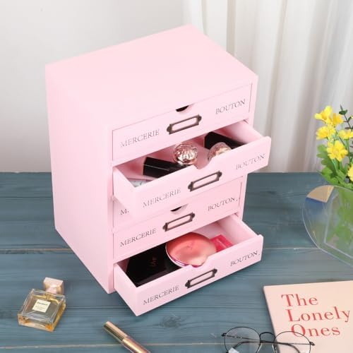Small Wooden Drawers Wooden Box with Drawer, Pink 5 Wood Drawer - Image 4