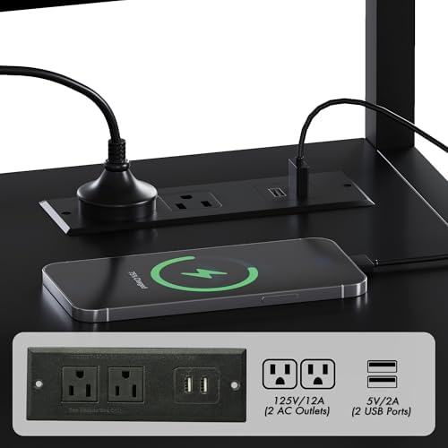 Heavy Duty 3D Printer Stand with Filament Storage & Power Outlet (Black) - Image 4