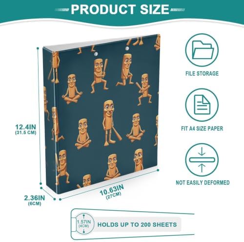 ALAZA Brainrot Tung Tung Tung Sahur (9) 3 Ring Binder 1.5 Inch Three Ring Office Binders w/clipboard & 3 Pockets, Hold 200 Sheets, 2 pcs - Image 5