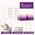 Giantex 12 Drawers Rolling Cart, Mobile Storage Drawer Cart, Classroom Organizer Cart for Office School Supplies Tools Scrapbook Paper Craft Small Printer, Utility Cart on Wheels, Purple Gradient - Image 6