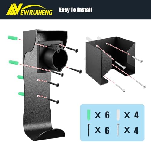 EV Charger Holder and Control Box Holder Set, Wall-Mount Electric Vehicle Charger Storage, Nozzle Holster Dock and Cable Organizer Combination for SAE J1772 Connector - Image 6
