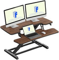 FLEXISPOT 36" Standing Desk Converter, Dual Monitor Desk Riser, Sit Stand Computer Workstation with Ergonomic Height Adjustment, Large Stand Up Desk Riser for Home Office, Walnut by Unknown