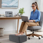 Ganondorf 3PCS Foot Rest for Under Desk at Work Adjustable Foot Rest Under Desk Ergonomic Foot Stools for Under Office Desk Extra Large Leg Pillow for Underdesk Footrest with Warm Sherpa Topper, Grey - Image 7