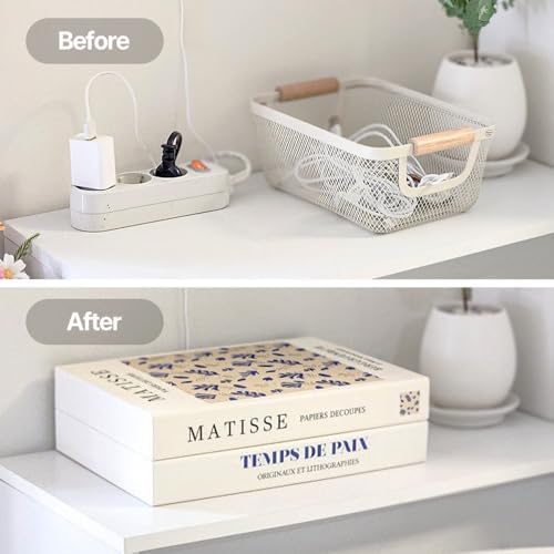 Book Shape Decorative Cable Management Box - Expandable Cable Organizer Box with Magnetic Closure for Home & Office (LoveFinds, Standard) - Image 6