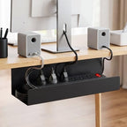2 Pack Under Desk Cable Management Tray,Hold 11 lbs, 16 x 6 x 6 Inch, Black - Image 2