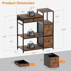 JUSTOGO Printer Stand with 4 Drawer, Extra Large File Cabinet - Image 2