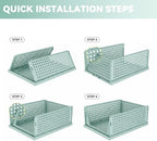 Pinkpum Green Boy Closet Organizers and Storage Stackable Plastic Drawer Basket for Clothing Stackable Storage Bins Shelf Storage Container for Rv Closet Wardrobe Bedroom Bathroom Playroom Man 8 Pack - Image 7