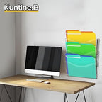 Kuntine.B 6 Pack Clear Single Pocket File Holder Hanging Wall Organizer, Wall Mount Mails Magazines Organizer for Office and Home - Image 7