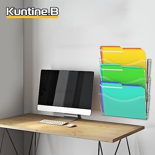 Kuntine.B 6 Pack Clear Single Pocket File Holder Hanging Wall Organizer, Wall Mount Mails Magazines Organizer for Office and Home - Image 7