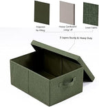 HOONEX Storage Bins with Lids for Organizing, Pack of 2, Storage Boxes with 2 Carrying Handles and Sturdy Heavy Cardboard, 16.5" L x 11.8" W x 7.5" H for Shoes, Books, Clothes, Olive - Image 5