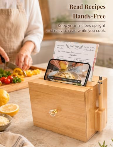 Wooden Recipe Box 4x6 with 50 Recipe Cards & 6 Dividers - Image 5