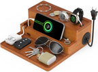 Valet Tray, Nightstand Organizer with Charging Station by Zaldia