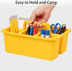 12 Pack Classroom Caddy, Plastic Caddies with Handle & Removable Dividers - Image 4