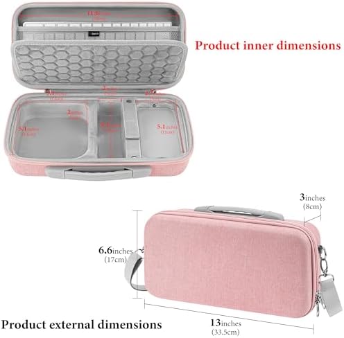 GEEKRIA Desktop Computer Hard Travel Case, Compatible with Apple 2026 Mac Mini M5 / 2024 Mac Mini M4 / Pro, Fit for Magic Keyboard, Mouse, Trackpad and Accessories (Pink) - Image 5
