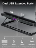 Kootek Laptop Cooling Pad Cooler Stand with 5 Quiet Fans for 12"-17" Laptop - Image 6