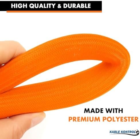 Kable Kontrol Braided Cable Sleeve Split Wrap 3/8" 150 Ft - Orange - Image 4