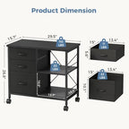 OLIXIS Mobile File Cabinet with 3 Drawers, Rolling Under Desk Storage - Image 3
