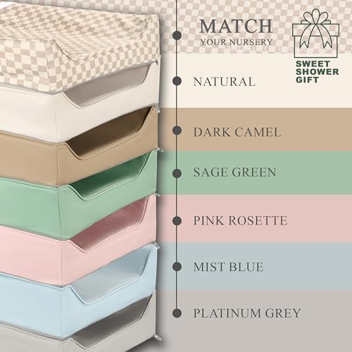Vegan Leather Contoured Baby Changing Pad | Waterproof & Wipe-Clean PU Leather Diaper Change Mat, Soft, Wipeable Cover, Safety Strap, Non-Slip Bottom, Topper for Standard Infant Diaper Table & Dresser - Image 7