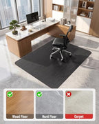 Modkin Extra Large Office Chair Mat for Hardwood Floor, 47.2" x 53", Black - Image 6