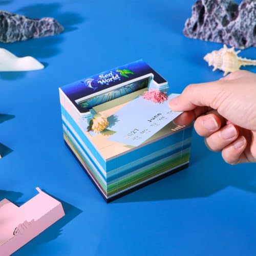 2027 3D Paper Carving Desk Calendar With LED Light (Ocean World) - Image 4