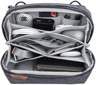 Peak Design Tech Pouch, Charcoal, Electronics Organizer for Travel or Everyday Carry, Origami-Style Storage, Cable Pass-Through, Weatherproof Recycled Nylon, Gear Carry Bag for Men and Women - Image 2
