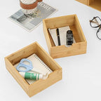 Bamboo Desk Drawer Organizer, Desktop Organizer with Drawers T(4 Drawes) - Image 5