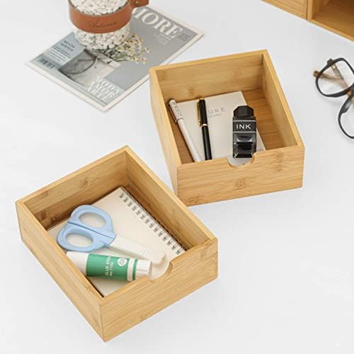 Bamboo Desk Drawer Organizer, Desktop Organizer with Drawers T(4 Drawes) - Image 5