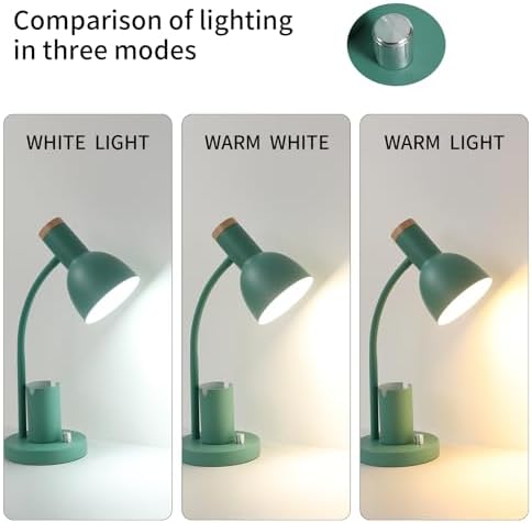 Adjustable Metal Desk Lamp with Pen Holder,Flexible Neck Table Lamp - Image 2