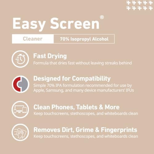 Easy Screen Cleaning Wipes, Canister – Streak-Free, Anti-Smudge Wipes for Electronics, TVs, Laptops, Tablets, Smartphones – 70 Large 6" x 9" Wipes Each, 12 Canisters per Case - Image 6