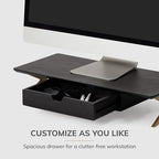 Anji Mountain Monitor Stand for Desk - Desktop Organizer & Laptop Riser, Ergonomic Monitor Riser, Space-Saving, Durable, Easy Assembly & Ideal for Home & Office,Black, 24-Inch, Storage Edition - Image 2