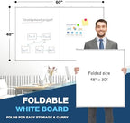Double-Sided White Board Dry Erase Magnetic Whiteboard Wall 60x48 Foldable - Image 2