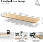 Fenge Monitor Stand Riser, Wooden & Metal Desk Shelf Organizer, Oak - Image 5