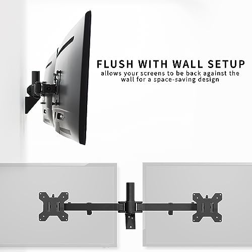 VIVO Premium Dual 21 to 32 inch LCD LED Monitor Wall Mount, Heavy Duty Telescoping Arms, Flush Wall Setup, Fits 2 Screens, Black, MOUNT-TS32B - Image 6
