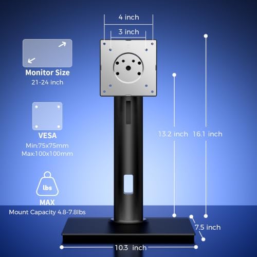Single VESA Monitor Stand for Monitor Weight 4.8-7.8 lb, 21-24″ - Image 6